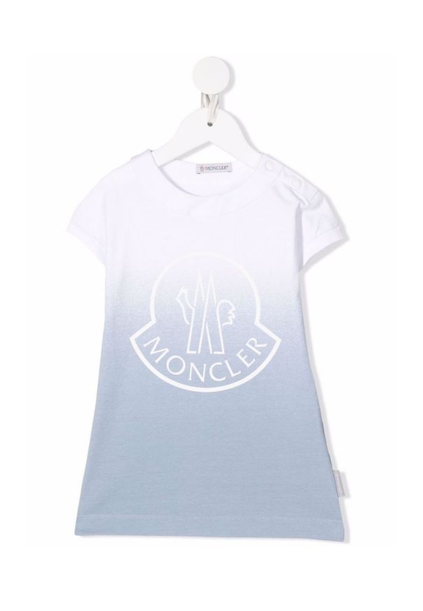 MONCLER KIDS - Bawełniana koszulka z logo 0-3 lat. Kolor: szary. Materiał: bawełna. Długość rękawa: krótki rękaw. Sezon: lato. Styl: klasyczny