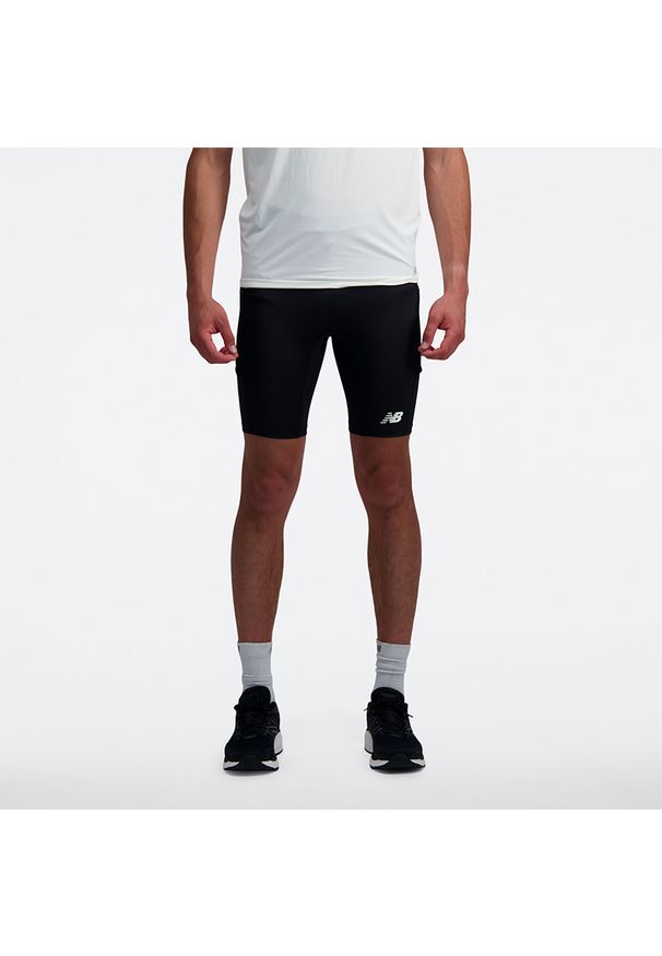 Spodenki męskie New Balance MS33283BK – czarne. Kolor: czarny. Materiał: poliester, materiał. Długość: krótkie. Sport: fitness