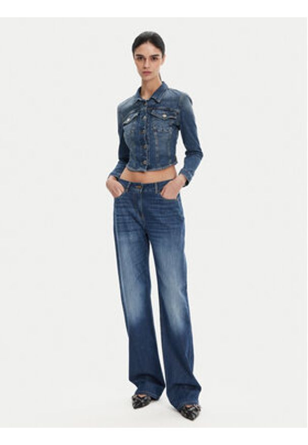 Pinko - PINKO Kurtka jeansowa 104972 A2I5 Niebieski Regular Fit. Kolor: niebieski. Materiał: bawełna