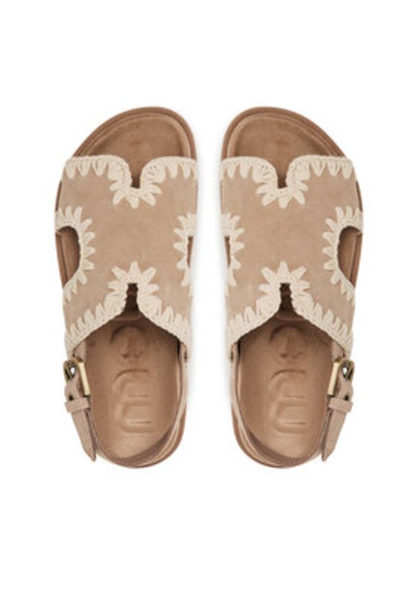 Mou Sandały Low bio sandal MU.SW631006A Różowy. Kolor: różowy. Materiał: skóra, zamsz