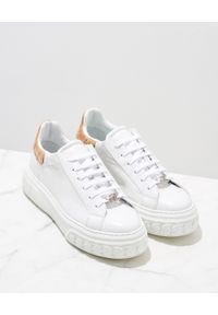Casadei - CASADEI - Białe sneakersy Off Road Lacroc. Nosek buta: okrągły. Kolor: biały. Materiał: guma. Wzór: napisy #6
