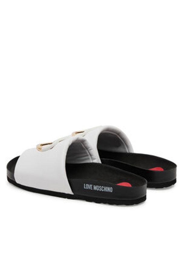 Love Moschino - LOVE MOSCHINO Klapki JA28283G1MIE0100 Biały. Kolor: biały. Materiał: skóra