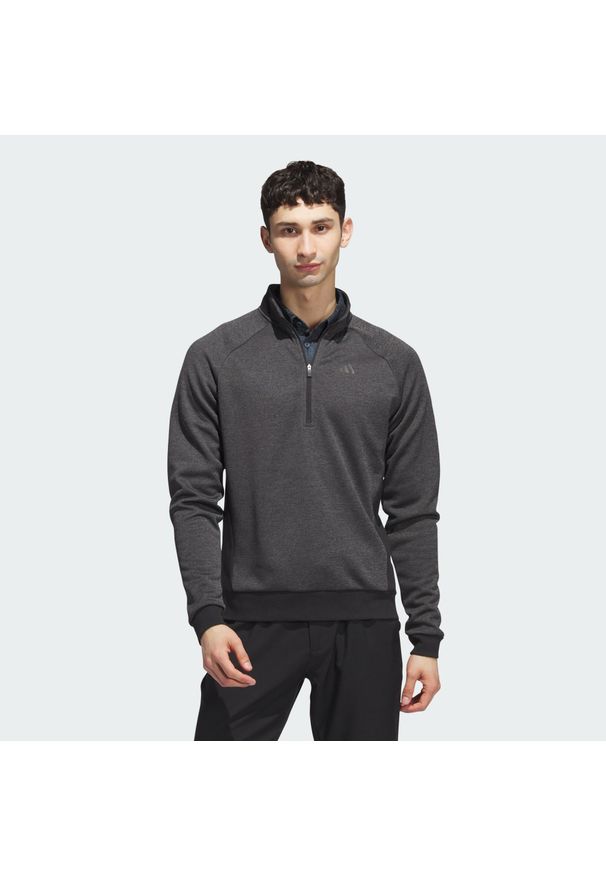 Adidas - Bluza DWR Quarter-Zip. Kolor: wielokolorowy, czarny, szary. Materiał: polar, materiał. Sport: golf