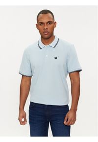 Wrangler Polo 112353030 Błękitny Regular Fit. Typ kołnierza: polo. Kolor: niebieski. Materiał: bawełna #1