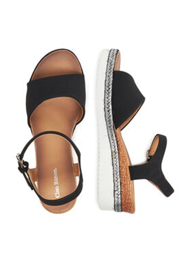 Clara Barson Espadryle WS2189-15 Czarny. Kolor: czarny. Materiał: materiał, syntetyk