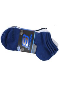 skechers - Skarpetki sportowe chłopięce Boys 6pk Non Terry Low Cut. Kolor: niebieski. Materiał: poliester, elastan. Sport: turystyka piesza