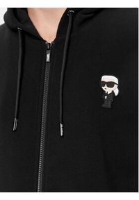 Karl Lagerfeld - KARL LAGERFELD Bluza 705034 534910 Czarny Regular Fit. Typ kołnierza: dekolt w karo. Kolor: czarny. Materiał: bawełna