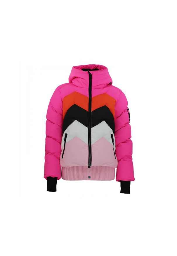 PEAK MOUNTAIN - Damska odpinana kurtka puchowa Peak Mountain. Kolor: różowy. Materiał: puch. Sezon: zima. Sport: narciarstwo