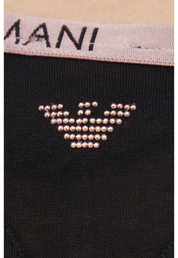 Emporio Armani Underwear stringi kolor czarny. Kolor: czarny
