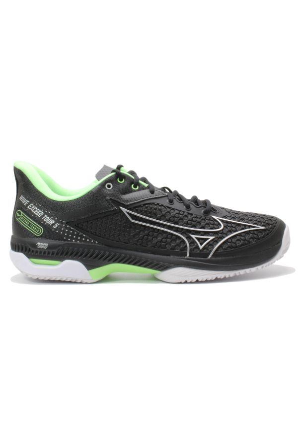 Mizuno Wave Exceed Tour 5cc Black Green 61gc227438. Zapięcie: sznurówki. Kolor: czarny. Materiał: materiał. Szerokość cholewki: normalna. Model: Mizuno Wave. Sport: tenis
