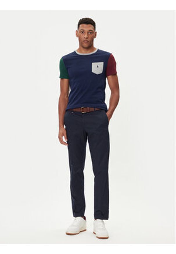 Polo Ralph Lauren T-Shirt 710849543003 Granatowy Custom Slim Fit. Typ kołnierza: polo. Kolor: niebieski. Materiał: bawełna