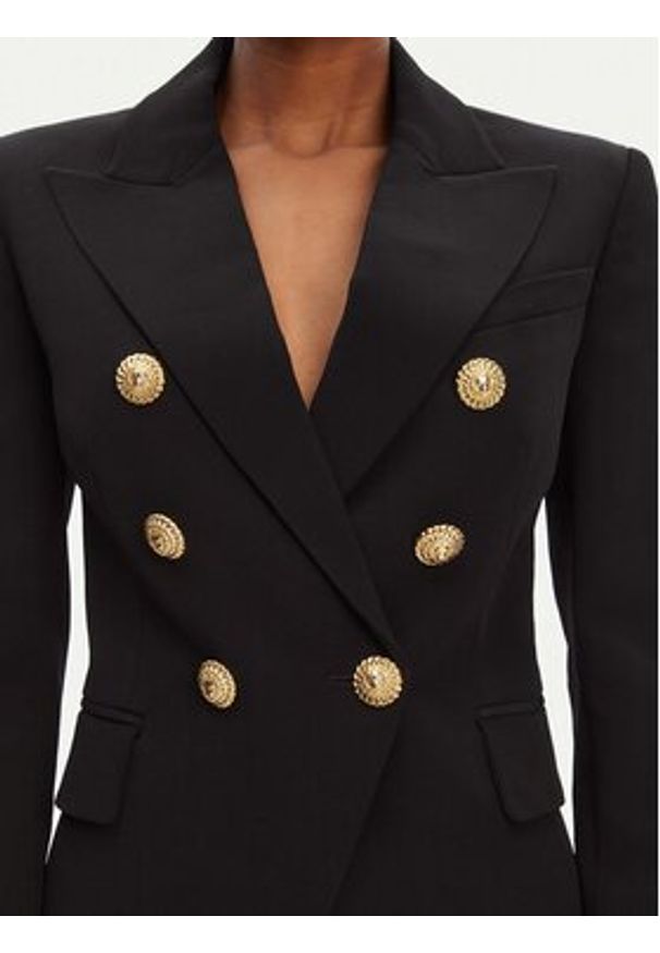 Balmain Marynarka DF1SG008VB00 Czarny Regular Fit. Kolor: czarny. Materiał: wiskoza