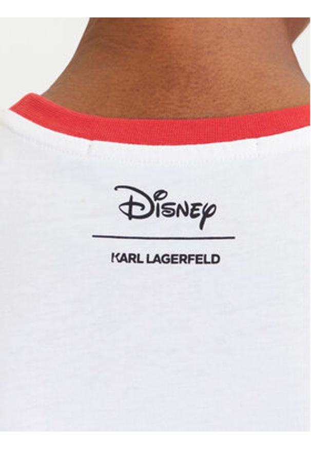 Karl Lagerfeld - KARL LAGERFELD T-Shirt A3W17089 Biały Regular Fit. Typ kołnierza: dekolt w karo. Kolor: biały. Materiał: bawełna