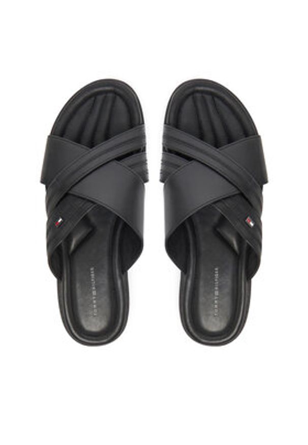 TOMMY HILFIGER - Tommy Hilfiger Klapki Premium Hilfiger Cc Lth Sandal FM0FM05504 Czarny. Kolor: czarny. Materiał: skóra