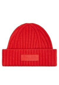 TOMMY HILFIGER - Tommy Hilfiger Czapka Tommy Twist Beanie AW0AW15325 Pomarańczowy. Kolor: pomarańczowy. Materiał: syntetyk