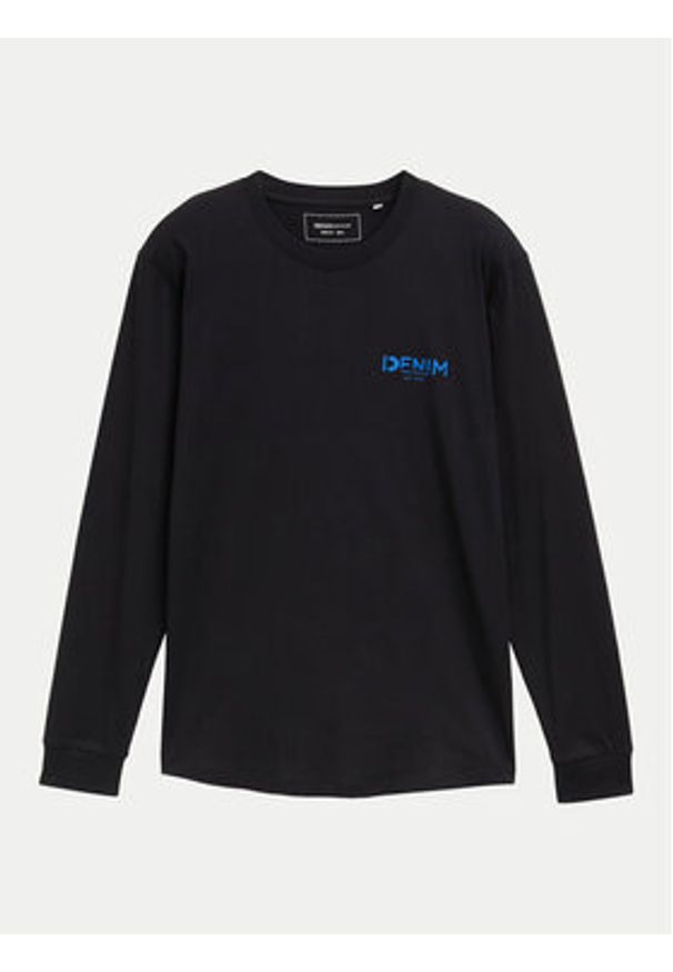 Tom Tailor Denim Longsleeve 1043909 Czarny Regular Fit. Kolor: czarny. Materiał: bawełna. Długość rękawa: długi rękaw