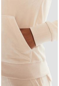 Juicy Couture - JUICY COUTURE Piaskowa bluza damska Robertson Hoodie, Rozmiar M. Okazja: na co dzień. Kolor: beżowy. Materiał: materiał. Styl: klasyczny, casual #3