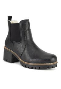 Rieker Botki Y8650-00 Czarny. Kolor: czarny. Materiał: materiał #2