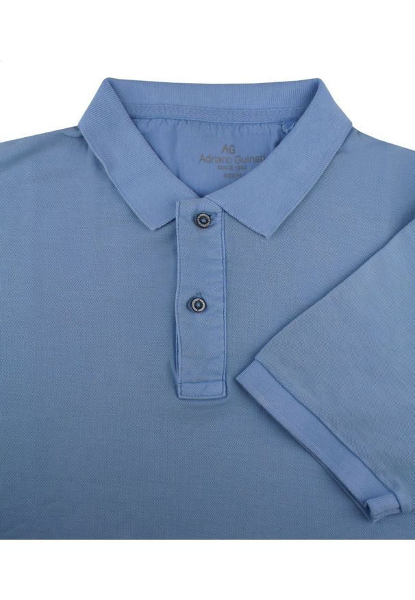 Koszulka Polo, Męska - Adriano Guinari - Kolor Niebieski. Typ kołnierza: polo. Kolor: niebieski. Materiał: bawełna. Styl: klasyczny