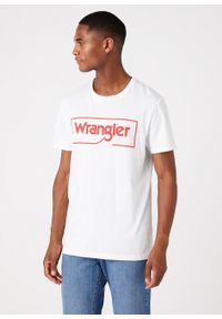 Wrangler - WRANGLER FRAME LOGO TEE MĘSKI T-SHIRT KOSZULKA NADRUK WHITE W7H3D3989 112146326. Wzór: nadruk #1