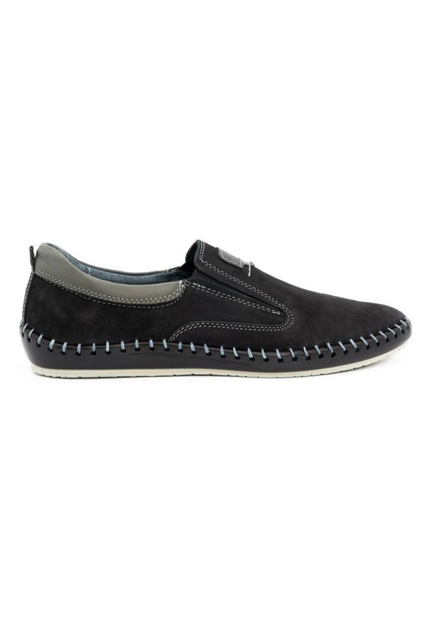 Olivier Buty męskie mokasyny skórzane 816MA czarne. Kolor: czarny. Materiał: skóra