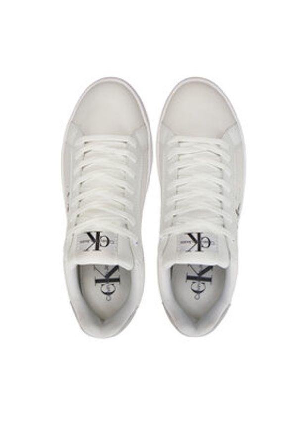 Calvin Klein Jeans Sneakersy Bold Platf Low Lace Lth Ml Mtl YW0YW01516 Biały. Kolor: biały. Materiał: skóra