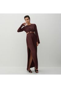 Reserved - Sukienka z wiskozy - Bordowy. Kolor: czerwony. Materiał: wiskoza #1
