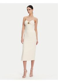 Elisabetta Franchi Sukienka koktajlowa AB-769-51E2 Écru Regular Fit. Materiał: syntetyk. Styl: wizytowy #1
