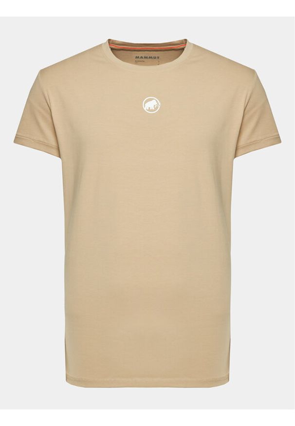 T-Shirt Mammut. Kolor: beżowy. Materiał: bawełna
