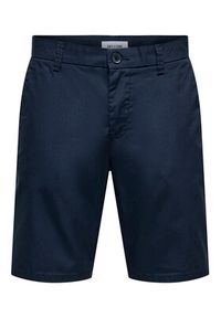 Only & Sons Szorty materiałowe Skal 22034682 Granatowy Slim Fit. Kolor: niebieski. Materiał: syntetyk, bawełna