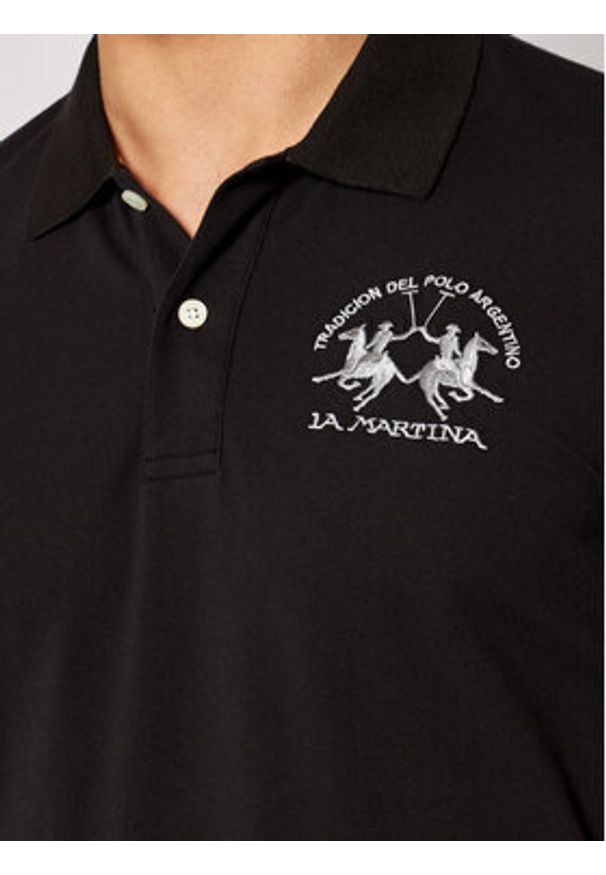 La Martina Polo CCMP01 PK001 Czarny Regular Fit. Typ kołnierza: polo. Kolor: czarny. Materiał: bawełna