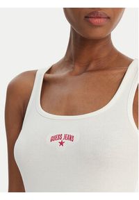 Guess Jeans Top W6GPZ2 KA0H1 Biały Slim Fit. Kolor: biały. Materiał: bawełna #4