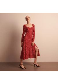 Reserved - Sukienka z wiskozy - Czerwony. Kolor: czerwony. Materiał: wiskoza #1
