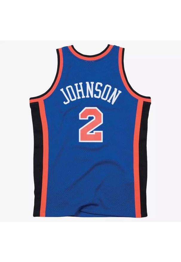 Mitchell & Ness - Koszulka NBA New York Knicks Larry Johnson. Kolor: niebieski, wielokolorowy. Sport: koszykówka