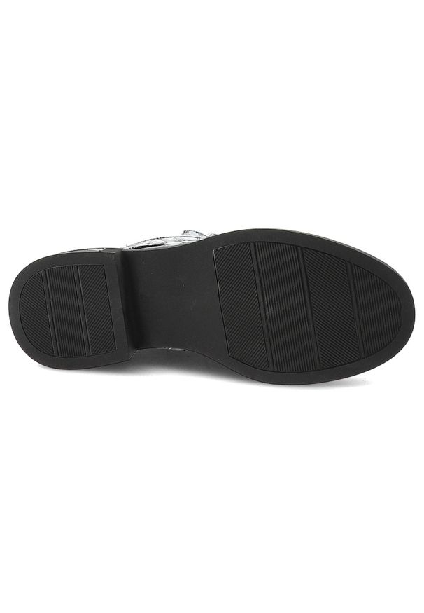 S.Barski - Botki damskie S. Barski, skórzane z cholewką we wzory i zapinane na suwak, niebieskie, LZ52-962. Zapięcie: sznurówki. Kolor: niebieski. Materiał: skóra, materiał, lakier. Szerokość cholewki: normalna. Styl: klasyczny, elegancki