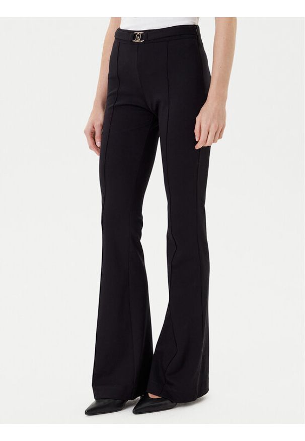 Liu Jo Spodnie materiałowe MF5143 J9189 Czarny Regular Fit. Kolor: czarny. Materiał: wiskoza, syntetyk