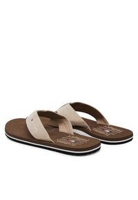 TOMMY HILFIGER - Tommy Hilfiger Japonki Chambray Beach Sandal FM0FM05570 Beżowy. Kolor: beżowy. Materiał: materiał #3