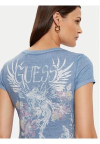 Guess T-Shirt W5RI28 KBYH0 Niebieski Regular Fit. Kolor: niebieski. Materiał: syntetyk