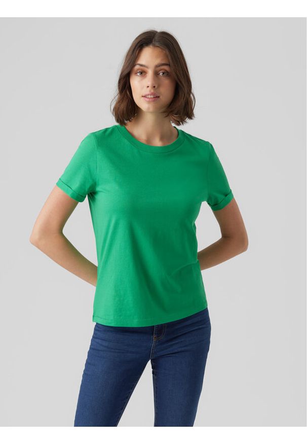 Vero Moda T-Shirt 10243889 Zielony Regular Fit. Kolor: zielony