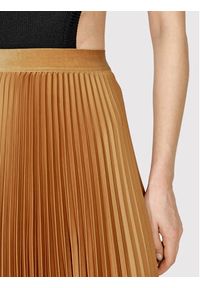 Simple Spódnica plisowana SDD006 Brązowy Regular Fit. Kolor: brązowy. Materiał: syntetyk #5