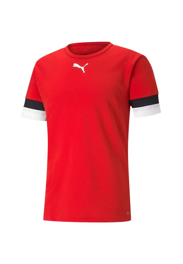 Męska koszulka piłkarska Jersey Puma Team Rise. Kolor: czarny, czerwony, wielokolorowy. Materiał: jersey. Sport: piłka nożna