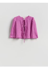 Reserved - Lniana bluzka - fioletowy. Kolor: fioletowy. Materiał: len #1