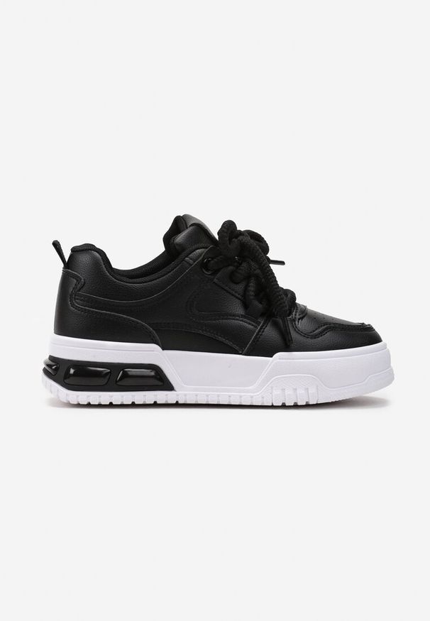 Born2be - Czarne Sneakersy z Grubymi Sznurowadłami i Platformą Onaess. Kolor: czarny. Obcas: na platformie