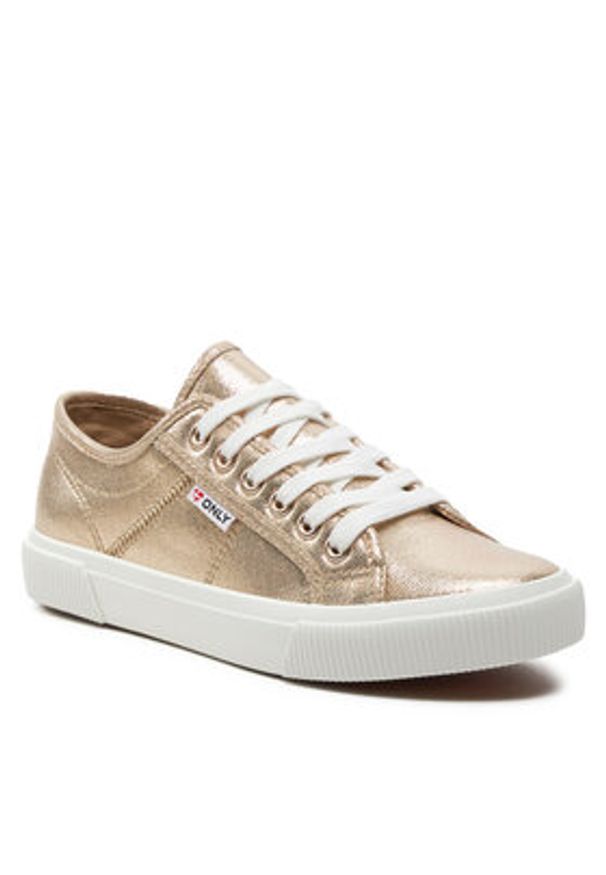 ONLY Shoes Tenisówki Nicola 15318574 Złoty. Kolor: złoty. Materiał: materiał