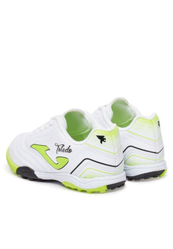 Joma Buty do piłki nożnej Toledo Jr 2502 TOJS2502TF Biały. Kolor: biały. Materiał: skóra