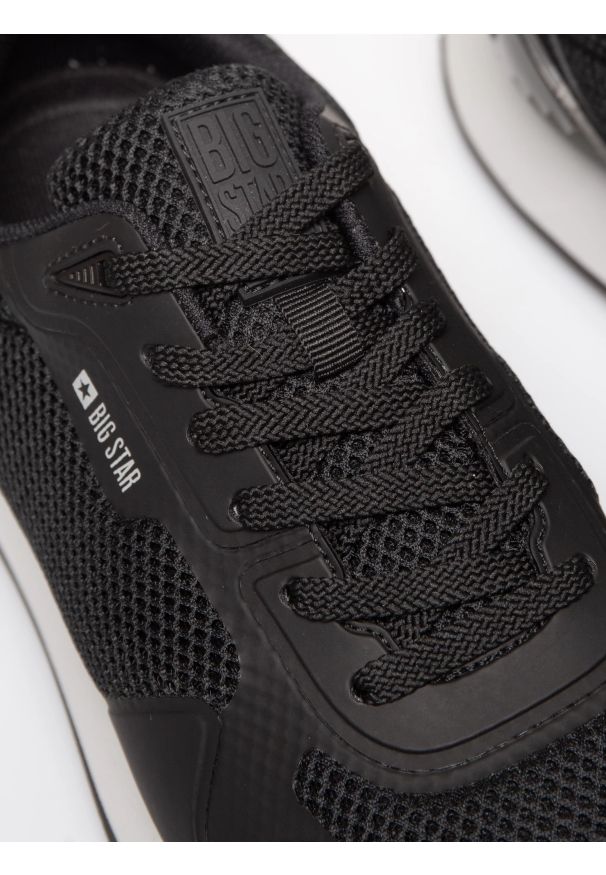 Big-Star - Sneakersy męskie czarne RR174361 906. Okazja: na co dzień. Kolor: czarny. Materiał: syntetyk, materiał. Wzór: napisy
