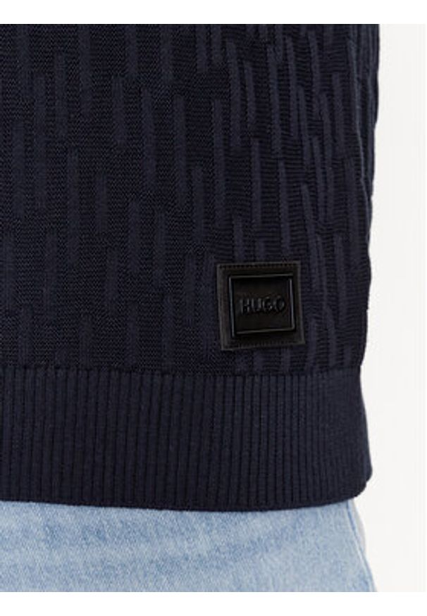 Hugo Sweter Sovrain 50492805 Granatowy Relaxed Fit. Kolor: niebieski. Materiał: bawełna