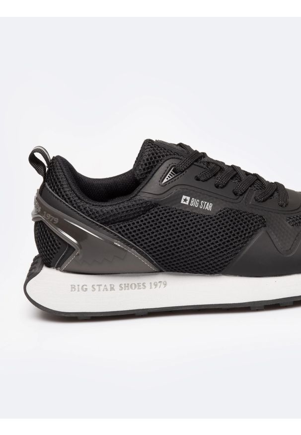 Big-Star - Sneakersy męskie czarne RR174361 906. Okazja: na co dzień. Kolor: czarny. Materiał: syntetyk, materiał. Wzór: napisy
