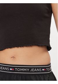 Tommy Jeans Top DW0DW17368 Czarny Slim Fit. Kolor: czarny. Materiał: bawełna