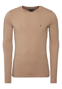 TOMMY HILFIGER - Tommy Hilfiger Longsleeve MW0MW10804 Beżowy Slim Fit. Kolor: beżowy. Materiał: bawełna. Długość rękawa: długi rękaw #1